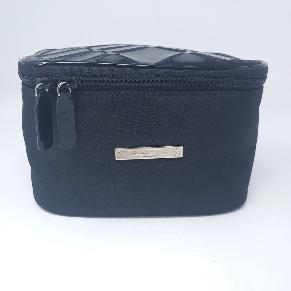 Burberry Fragrances Black  Zip Travel Pouch Toiletry Makeup Bag Small